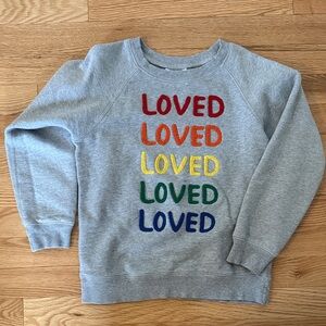 Hanna Andersson Gray Sweatshirt with Colorful 'Loved' Design